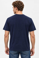 Erkek Ken Bisiklet Yaka Regular Fit Basic Tişört-Lacivert