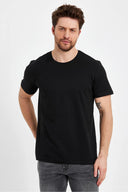 Erkek Ken Bisiklet Yaka Regular Fit Basic Tişört - Siyah