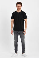 Erkek Ken Bisiklet Yaka Regular Fit Basic Tişört - Siyah