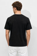 Erkek Ken Bisiklet Yaka Regular Fit Basic Tişört - Siyah