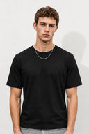 Erkek Ken Bisiklet Yaka Regular Fit Basic Tişört-Siyah