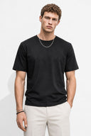 Erkek Ken Bisiklet Yaka Regular Fit Pike Basic Tişört - Siyah