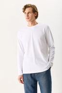 Erkek Ken Bisiklet Yaka Regular Fit Uzun Kollu Tişört - Beyaz