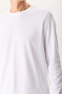 Erkek Ken Bisiklet Yaka Regular Fit Uzun Kollu Tişört - Beyaz