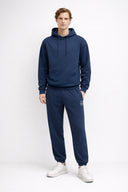 Erkek Lazy Sunday Baskılı Jogging Pantolon %100 Pamuk - Navy