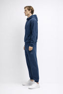 Erkek Lazy Sunday Baskılı Jogging Pantolon %100 Pamuk - Navy