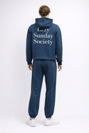 Erkek Lazy Sunday Baskılı Jogging Pantolon %100 Pamuk - Navy