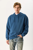 Erkek Lazy Sunday Baskılı Sweatshirt %100 Pamuk - Navy