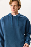 Erkek Lazy Sunday Baskılı Sweatshirt %100 Pamuk - Navy