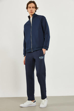 Erkek Logo Baskılı Lacivert Regular Fit Eşofman