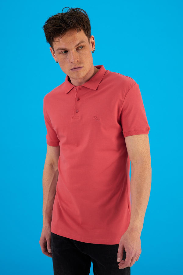 Erkek Martin Mercan Slim Fit Polo Yakalı Pike Tişört