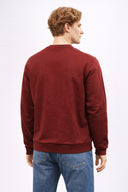 Erkek Mateo Mini Nakışlı Sweatshirt %100 Pamuk - Bordo