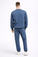 Erkek Mateo Mini Nakışlı Sweatshirt %100 Pamuk - Navy