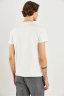 Erkek Nick V Yaka Slim Fit Basic Tişört - Beyaz