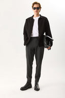 Erkek Önü Düğmeli Triko Hırka - Siyah