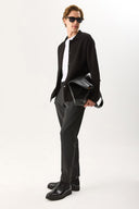 Erkek Önü Düğmeli Triko Hırka - Siyah