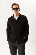 Erkek Önü Düğmeli Triko Hırka - Siyah