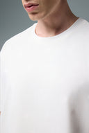 Erkek Oversize Kalın Tişört %100 Pamuk - Fildişi