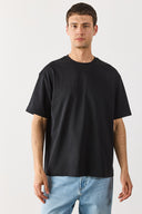Erkek Oversize Kalın Tişört %100 Pamuk - Siyah
