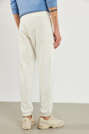 Erkek Paçası Lastikli Logo Baskılı Eşofman Altı - Fildişi