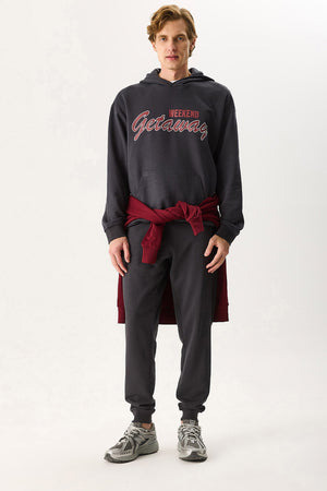 Erkek Paçası Lastikli Slim Fit Eşofman Altı %100 Pamuk - Antrasit