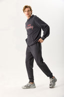 Erkek Paçası Lastikli Slim Fit Eşofman Altı %100 Pamuk - Antrasit