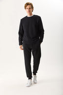 Erkek Paçası Lastikli Slim Fit Eşofman Altı %100 Pamuk - Siyah