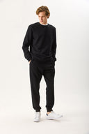 Erkek Paçası Lastikli Slim Fit Eşofman Altı %100 Pamuk - Siyah