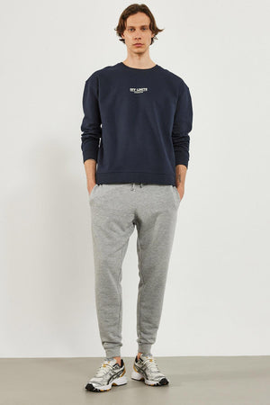 Erkek Paçası Lastikli Slim Fit Eşofman Altı - Gri Melanj