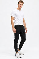 Erkek Paçası Lastikli Slim Fit Eşofman Altı-Siyah