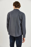 Erkek Regular Fit Cepli Gabardin Gömlek %100 Pamuk - Antrasit