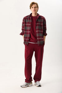 Erkek Regular Fit Ekose Gömlek - Bordo