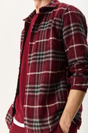 Erkek Regular Fit Ekose Gömlek - Bordo