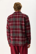 Erkek Regular Fit Ekose Gömlek - Bordo