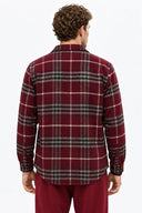 Erkek Regular Fit Ekose Gömlek-Bordo
