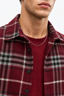 Erkek Regular Fit Ekose Gömlek-Bordo