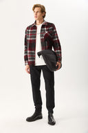 Erkek Regular Fit Ekose Gömlek - Kırmızı