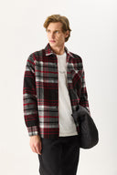 Erkek Regular Fit Ekose Gömlek - Kırmızı