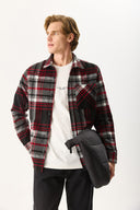 Erkek Regular Fit Ekose Gömlek - Kırmızı