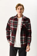 Erkek Regular Fit Ekose Gömlek - Kırmızı