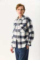 Erkek Regular Fit Ekose Gömlek - Lacivert