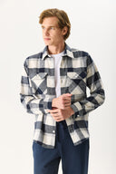 Erkek Regular Fit Ekose Gömlek - Lacivert