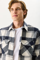 Erkek Regular Fit Ekose Gömlek - Lacivert