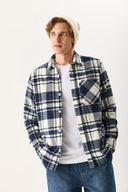 Erkek Regular Fit Ekose Gömlek - Lacivert