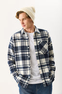 Erkek Regular Fit Ekose Gömlek - Lacivert