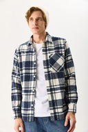 Erkek Regular Fit Ekose Gömlek - Lacivert