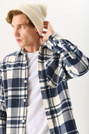 Erkek Regular Fit Ekose Gömlek - Lacivert