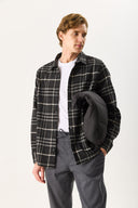 Erkek Regular Fit Ekose Gömlek - Siyah