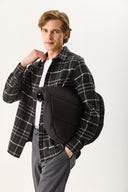 Erkek Regular Fit Ekose Gömlek - Siyah