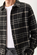 Erkek Regular Fit Ekose Gömlek - Siyah